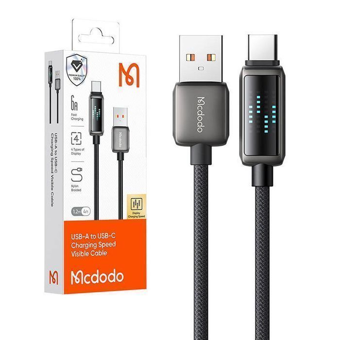 Kabel Usb-A Do Usb-C Mcdodo Ca-2350, 6A, Wyświetlacz Led, 1.2M