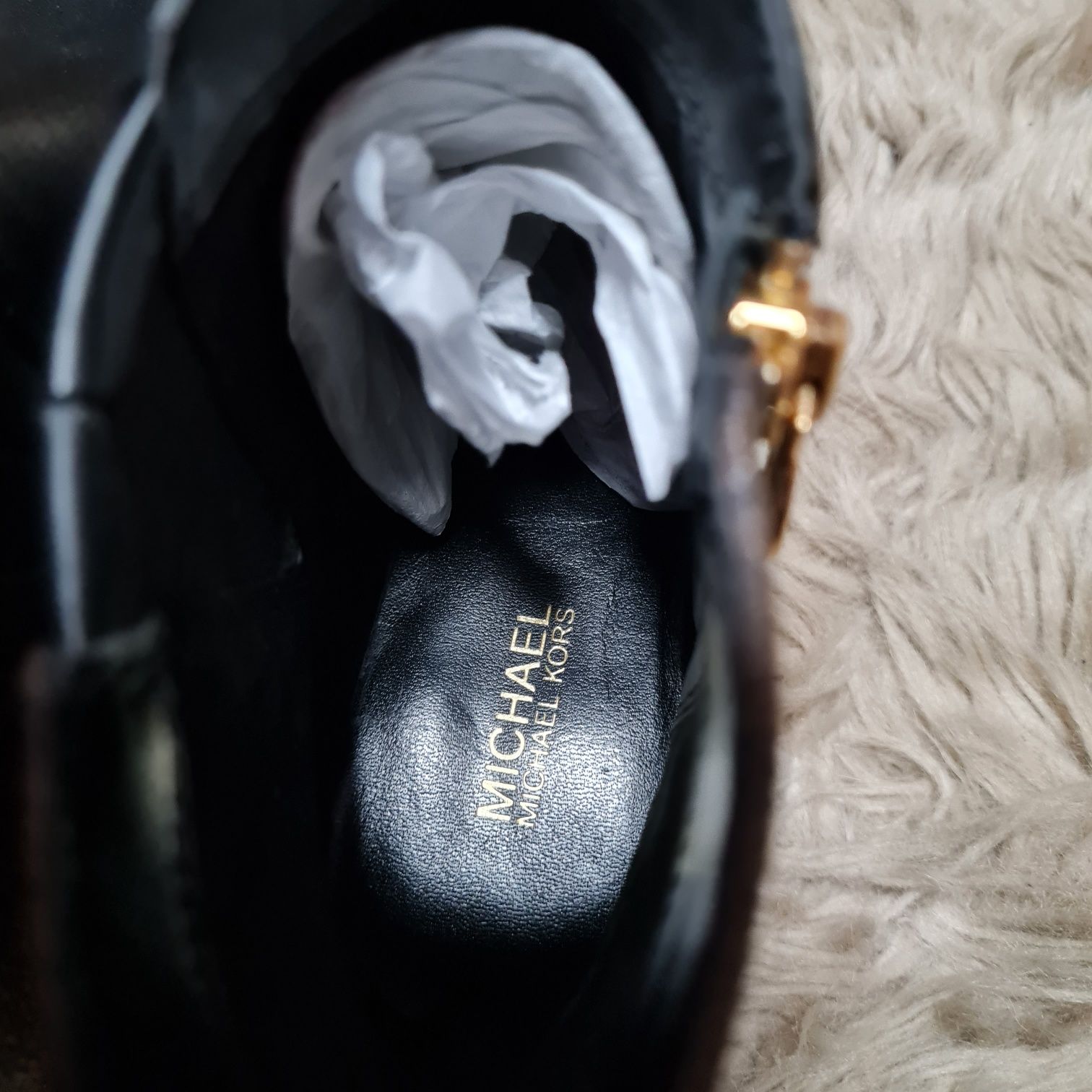 Michael Kors botki zimowe sztybety czarne logowane r. 35 Jaycie Flat 4