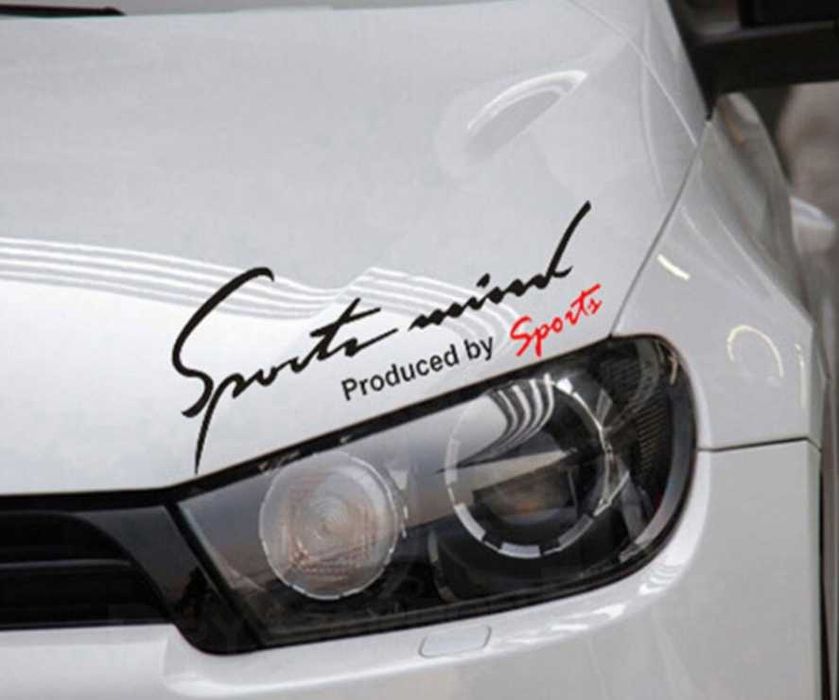 наклейка на авто що вказує на спортивний характер продукту