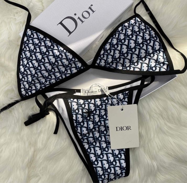 Christian Dior® zjawiskowy strój kąpielowy 36-42 bikini torebka klapki