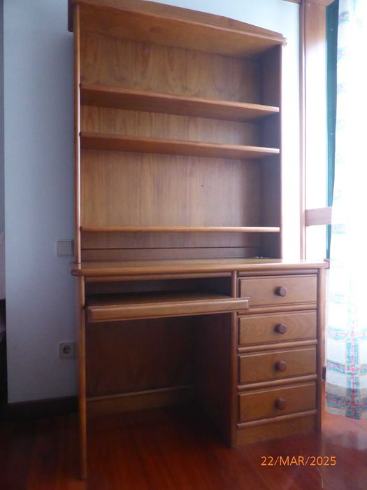 Pine wood bookshelf/desk, treated.64284105263490121