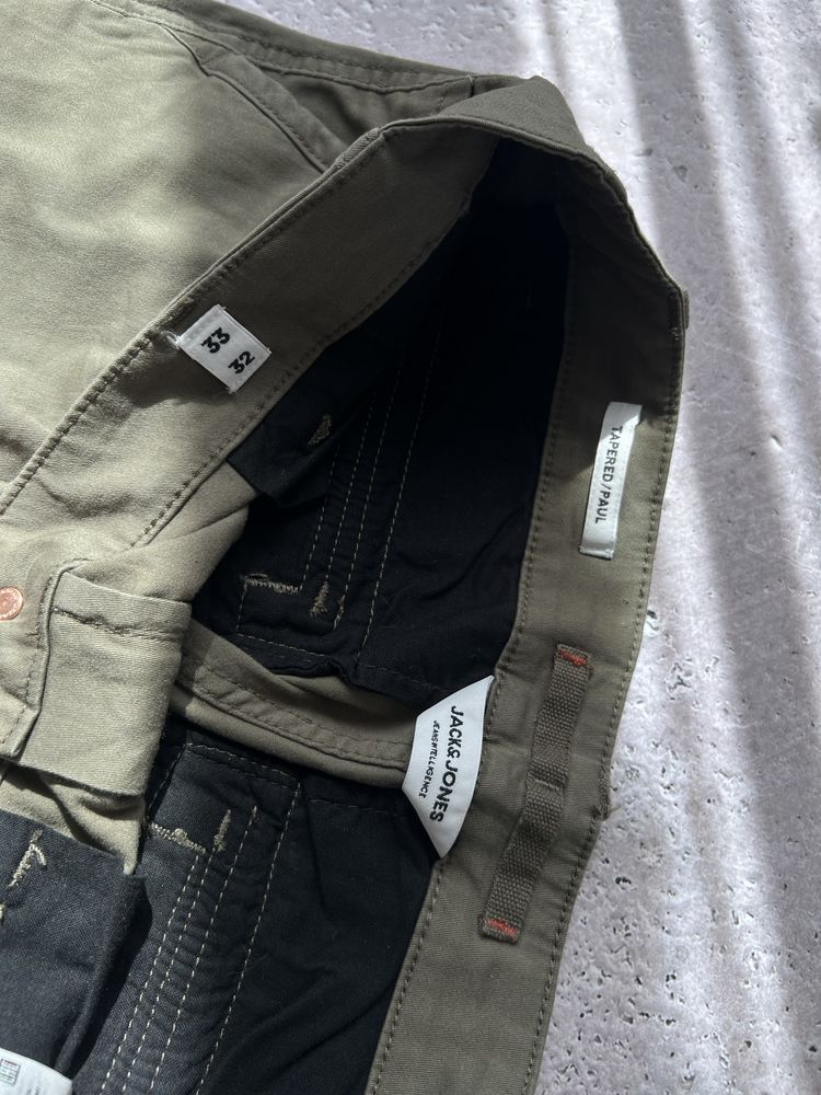 Карго штани Jack&Jones Хакі Джогери на манжетах Тактичні Мілітарі