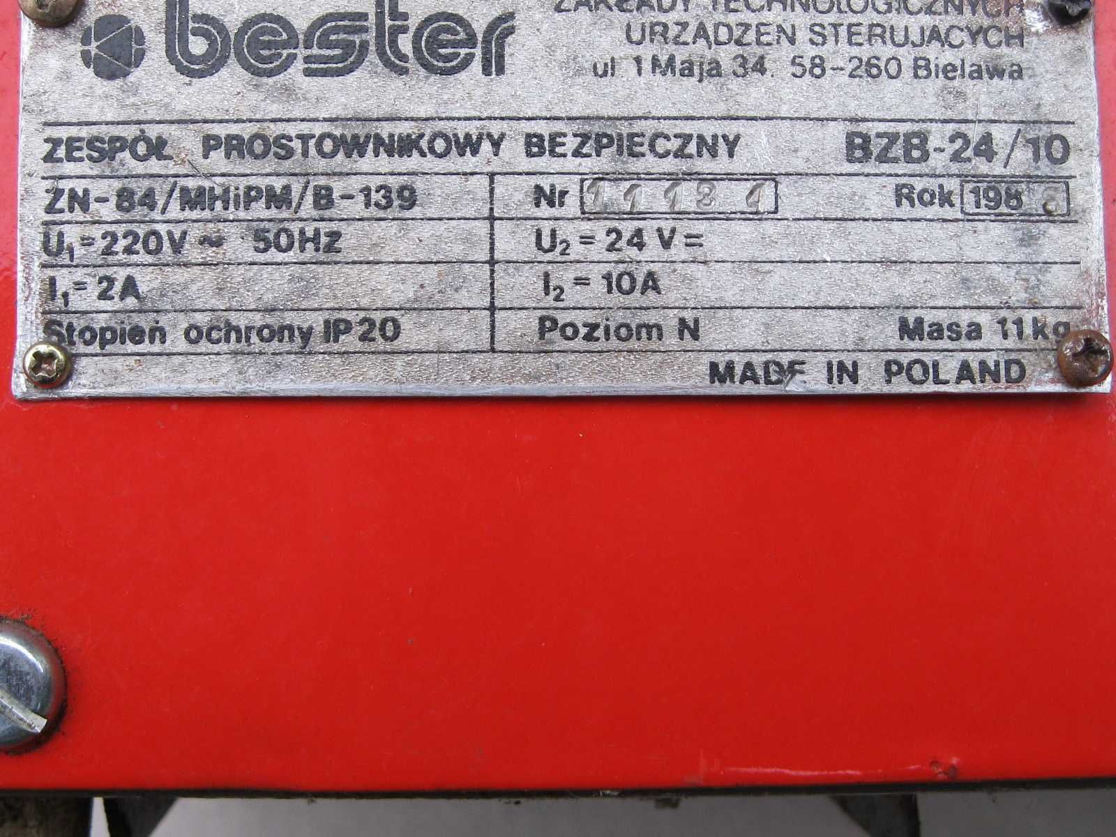 Prostownik BESTER BZB 24/10 stan bdb sprawny na miedzi
