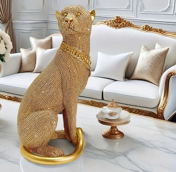 Статуетка Золотий Гепард із Точкового Намиста 23см