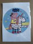 Opłatek na tort urodziny okragły 20 Melania 2 lata latka Świnka Peppa