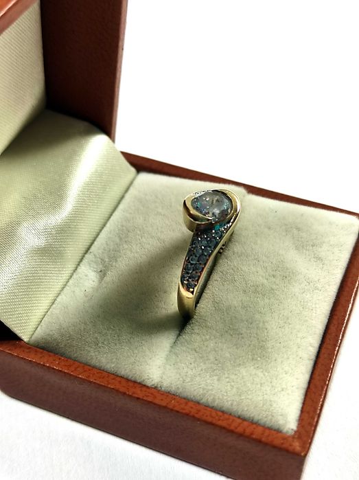 Bogato zdobiony złoty PIERŚCIONEK pr.585 r.17 Lombard Lubawa