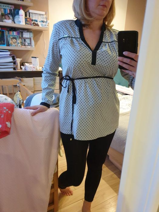 Śliczna szara koszula w kropeczki L Happymum