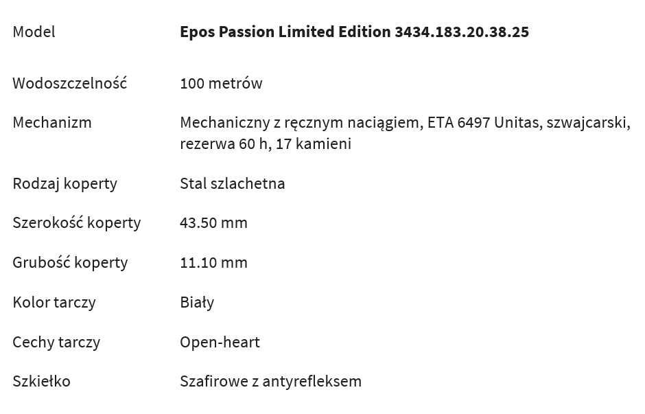 Epos Passion 3434 LE 038/999