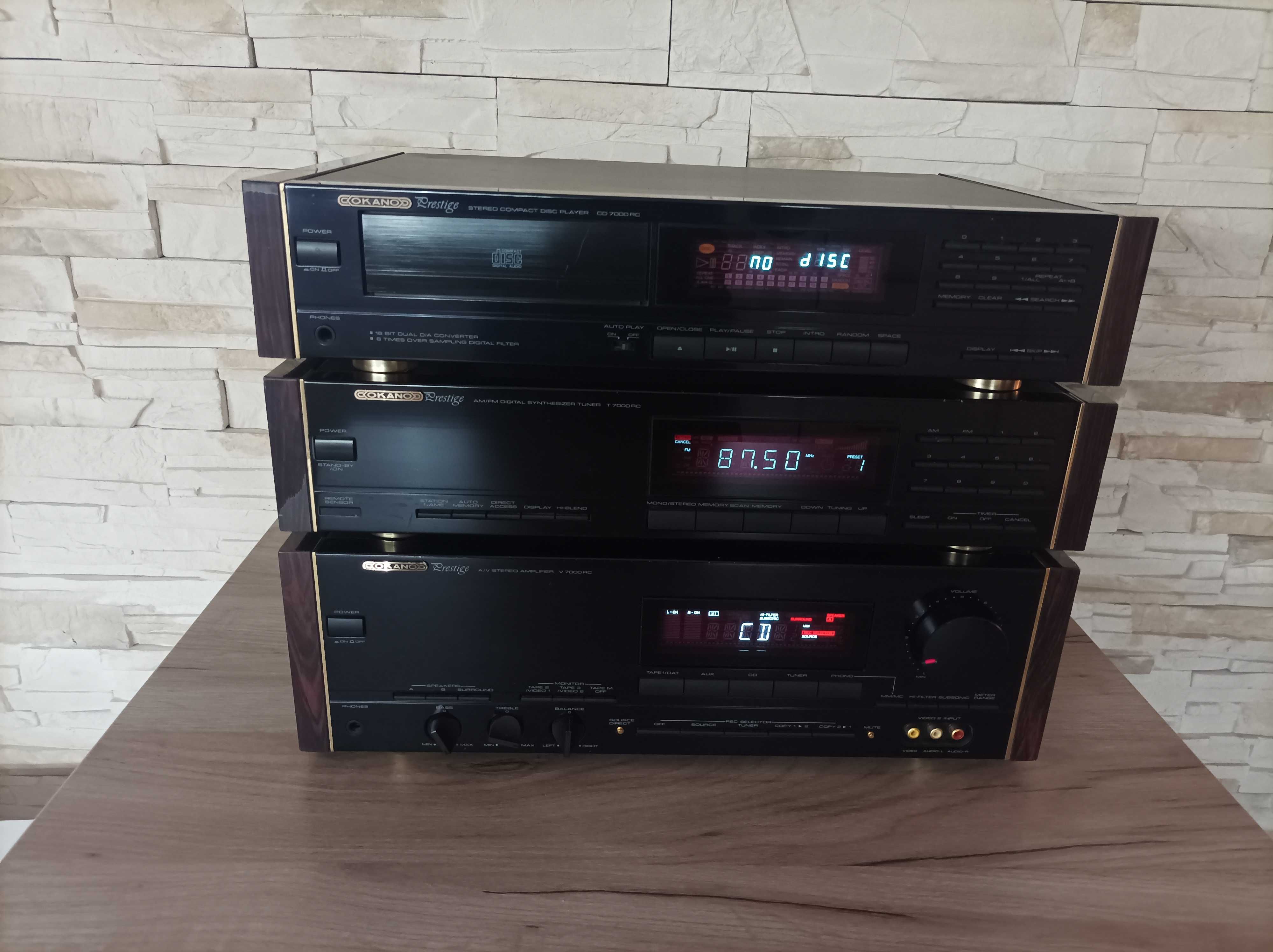 Wieża okano Prestige 700 amplituner drewno lata 80