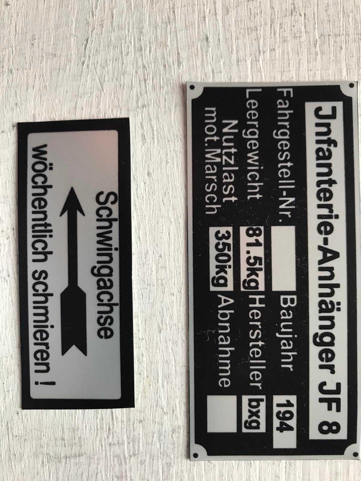 Набор шильдиков до военных версии опозитов: Zuendapp KS750, KS600