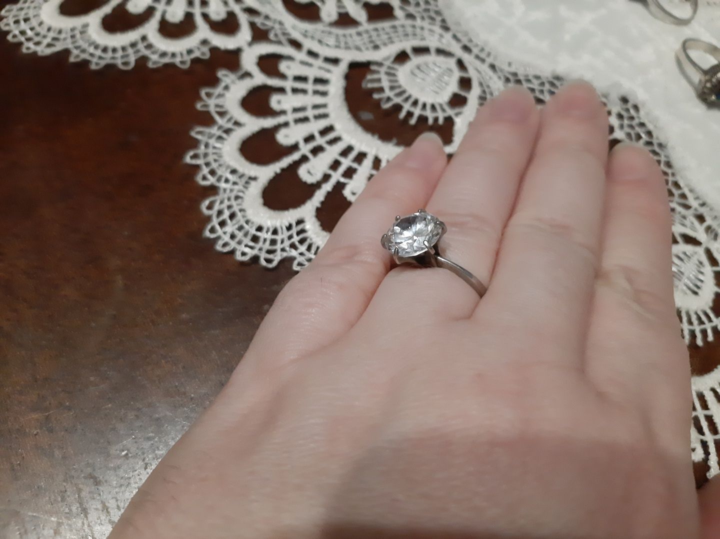 Серебро кольцо аметист, фианиты, циркон