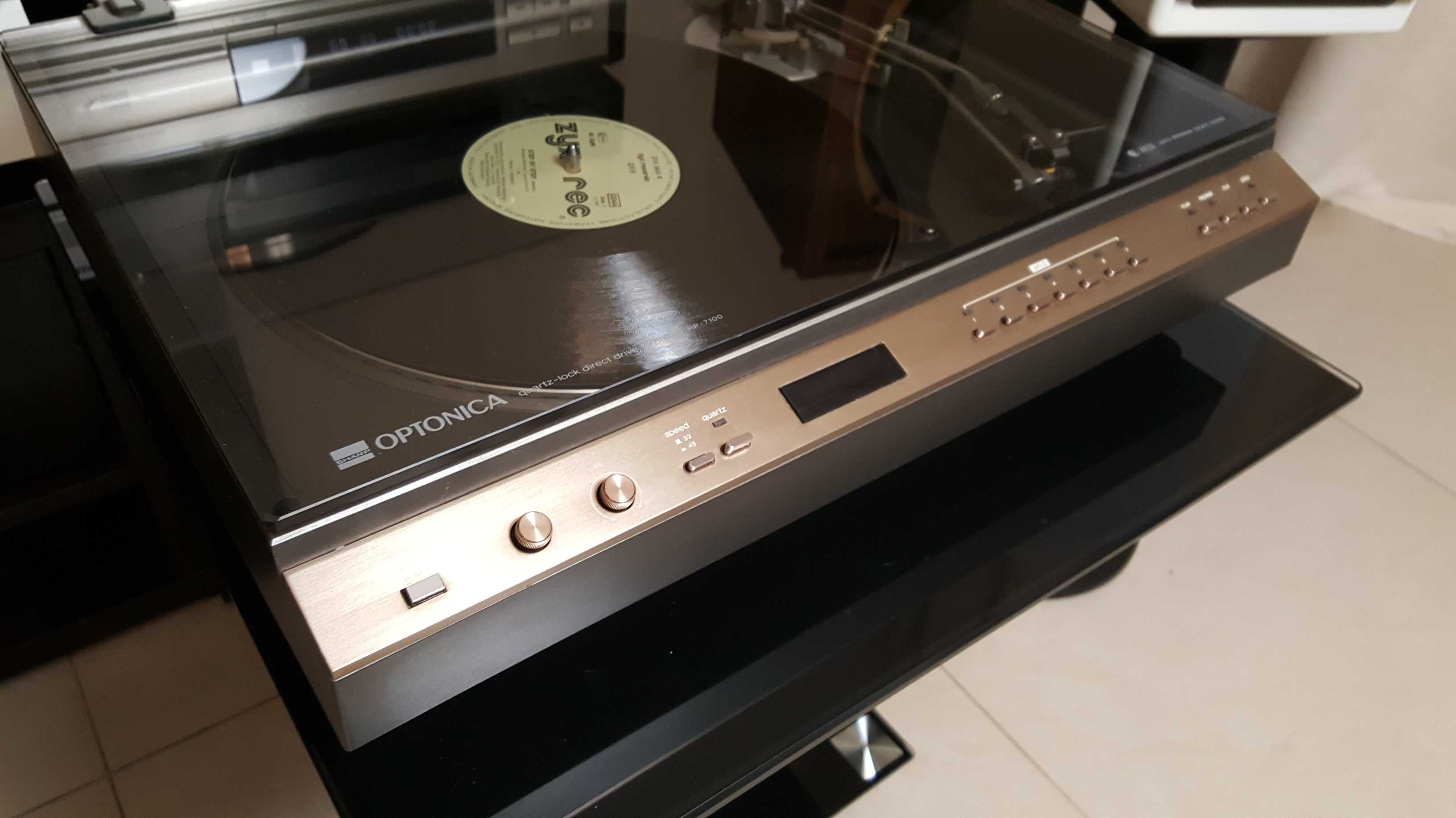 Gramofon Optonica Sharp RP 7100  stan idealny gold-grafit