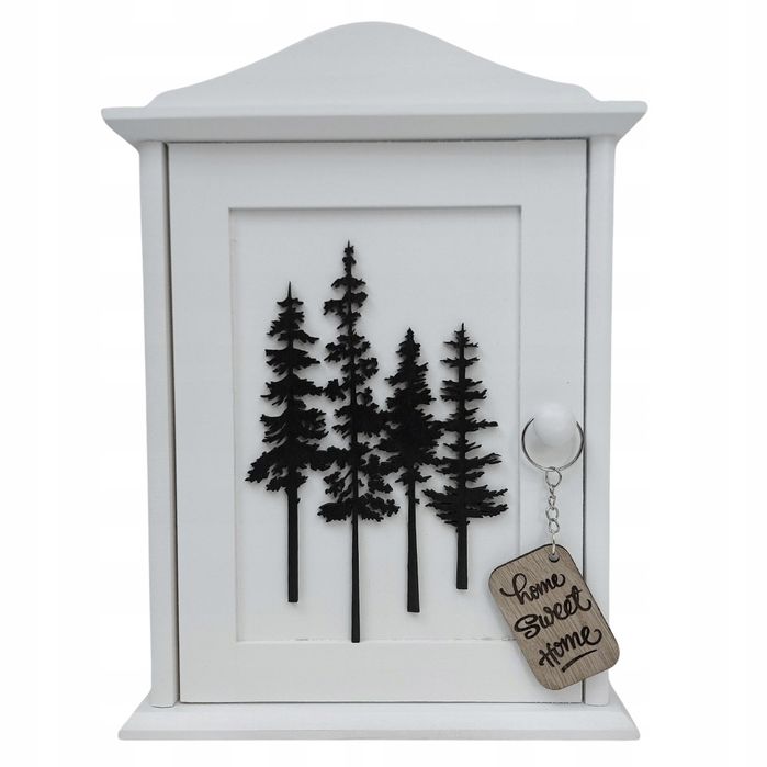 Szafka Na Klucze Biała Drewniana Dekoracja Ozdoba