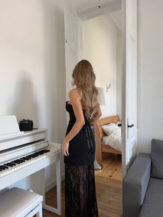 Сукня з мереживом жіноча святкова корсетна із завязками та шнурівкою