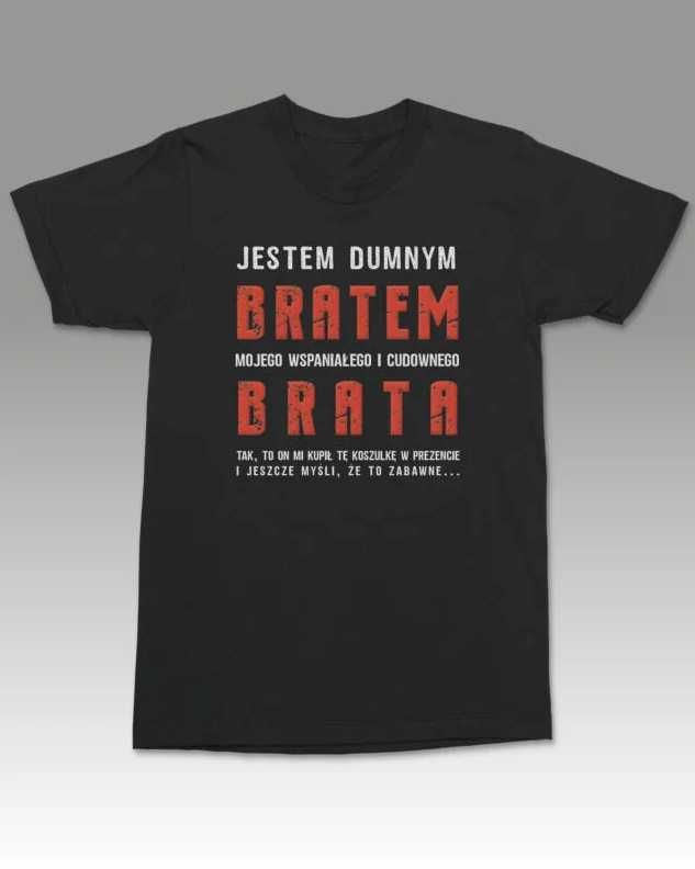 Koszulka z nadrukiem dla Brata, czarny XL