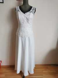 Suknia ślubna wzrost 174 cm rozmiar 40 jasno kremowa