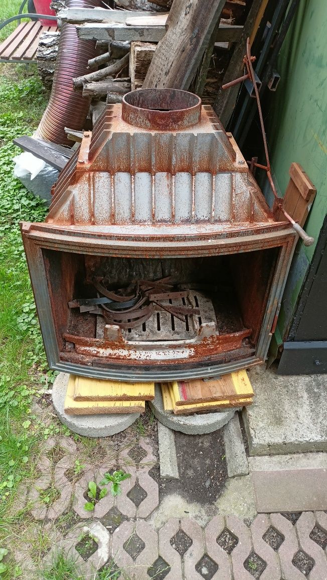 Wkład kominkowy 16 kw ciężki solidny rura + aglomarmur