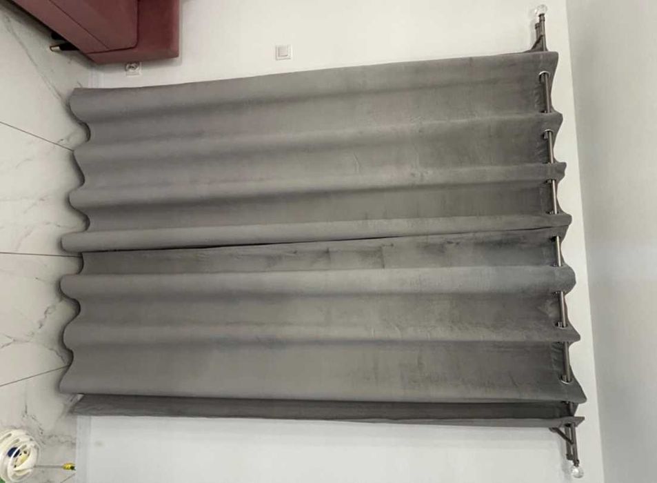 Grube zasłony półzaciemniające 140x250, 2 sztuki, welur szare jasne