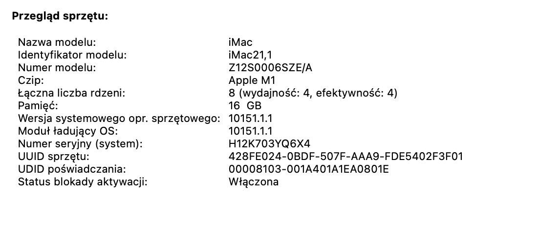 iMac 24" na gwarancji.