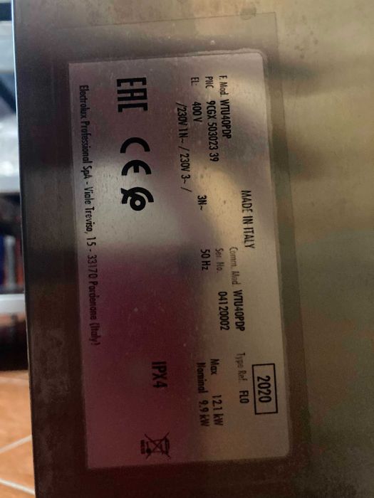 Maquina Profissional de Lavar loiça Eletrolux (Gastronorm 1/1)