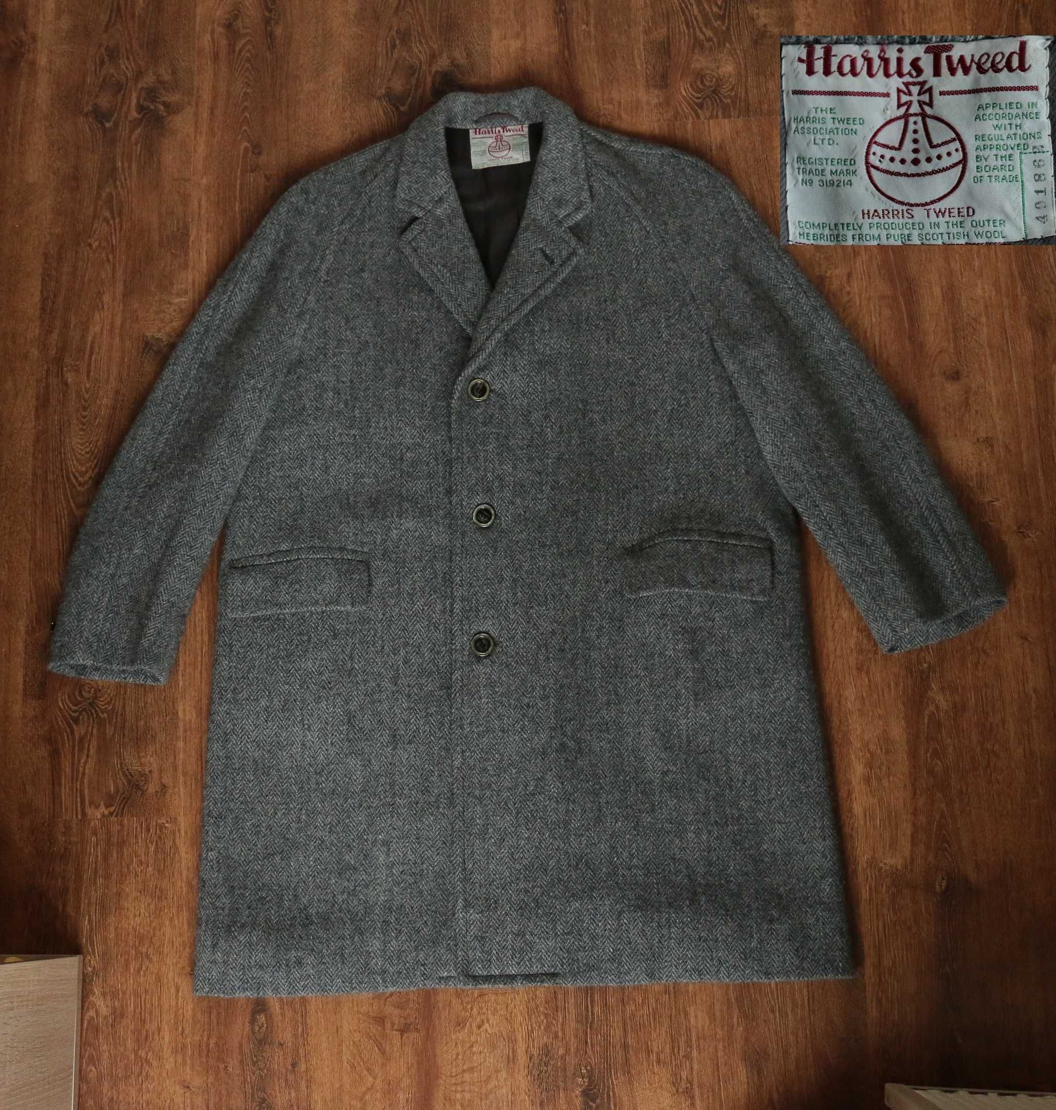 HARRIS TWEED Vintage Wool Coat Blazer Jacket, L-XL