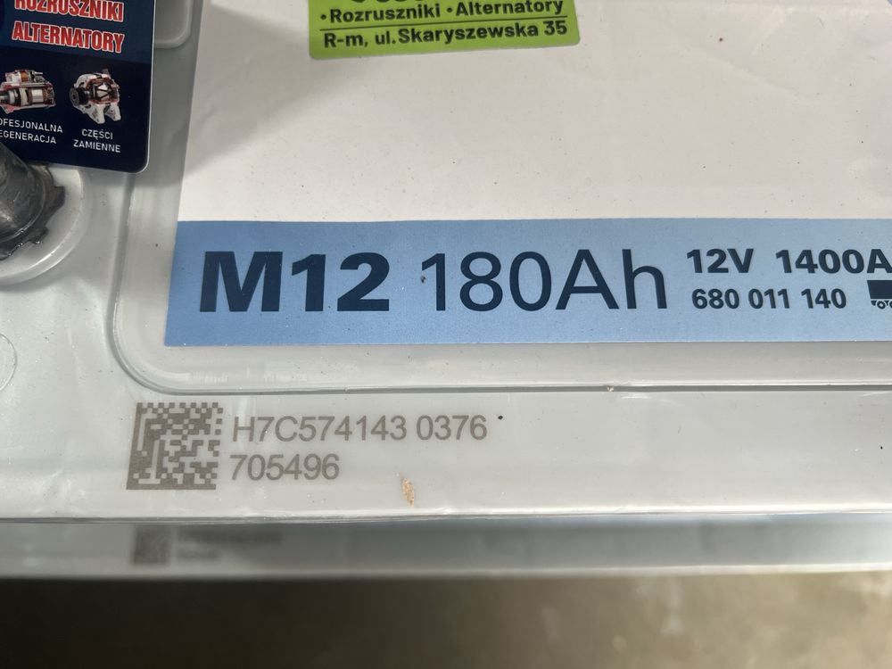 Akumulator Varta  180Ah 1400A 2025.06 produkcja Radom