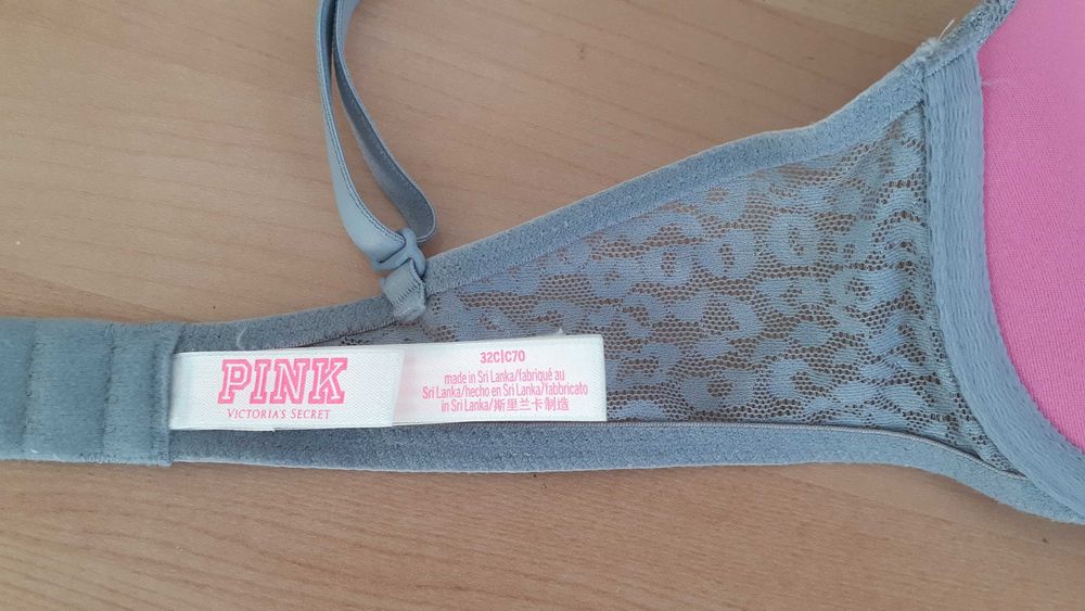 VS Victoria's Secret Pink Bra biustonosz 32C 70C push up koronka