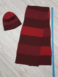 Набір шапка і шарф, бордово - червоний