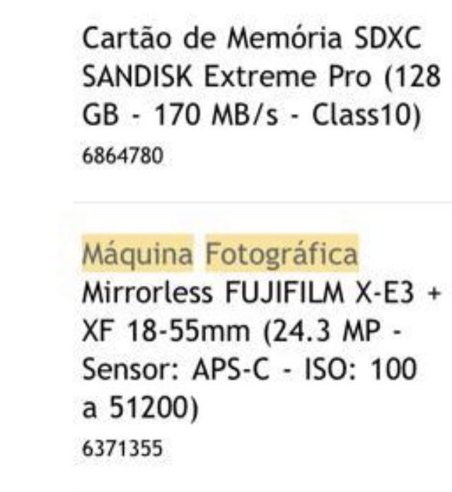 Máquina fotográfica Fujifilm x-e3