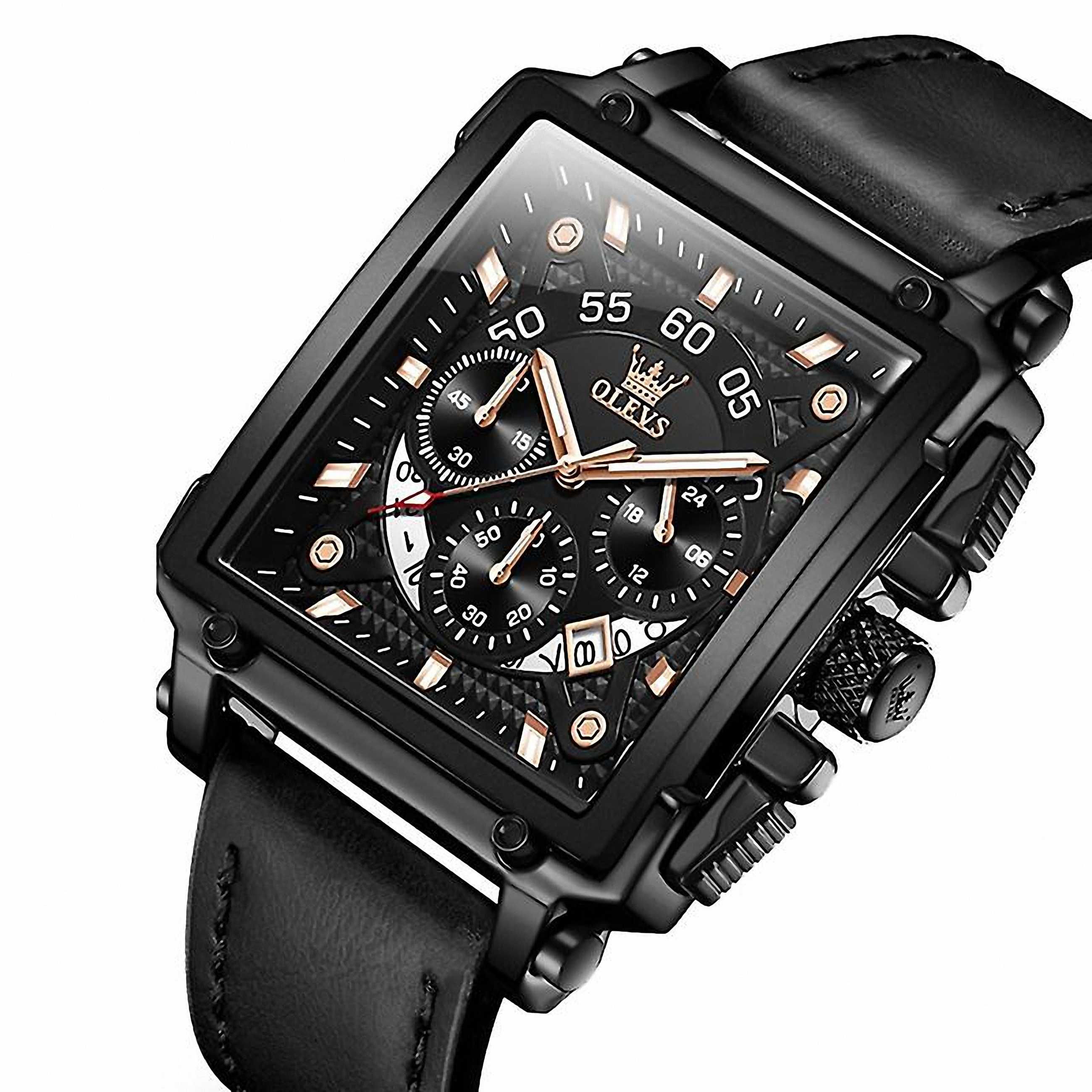 OLEVS Luksusowy Zegarek Męski Chronograf Datownik