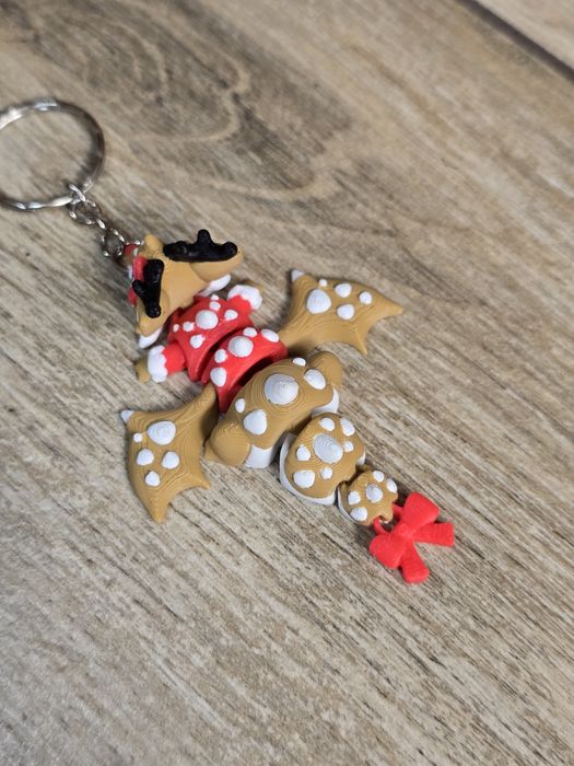 Breloczek Smok Renifer 3d - Brelok Druk3d fidget Keychain mixGadzet