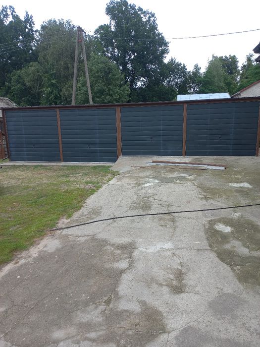 Garaż 12x5 spad dachu na bramy wszystko z profila ocynk 12x5 Garaż