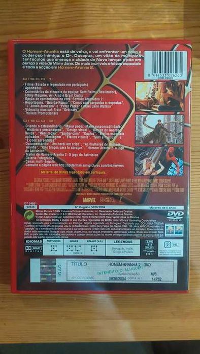 Dvd Homem Aranha 1 e 2