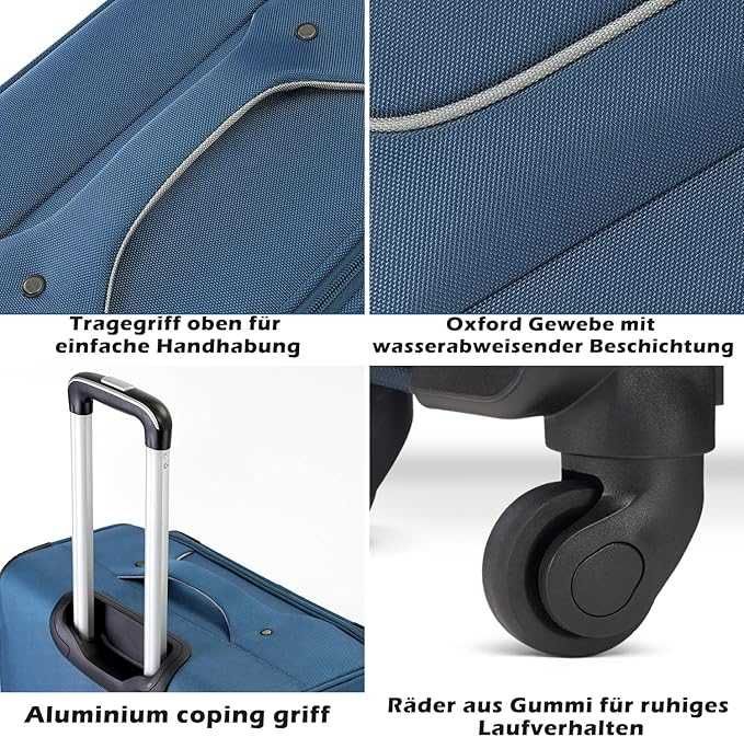 Walizka + torba zestaw 80 x 48 x 35 cm materiałowa