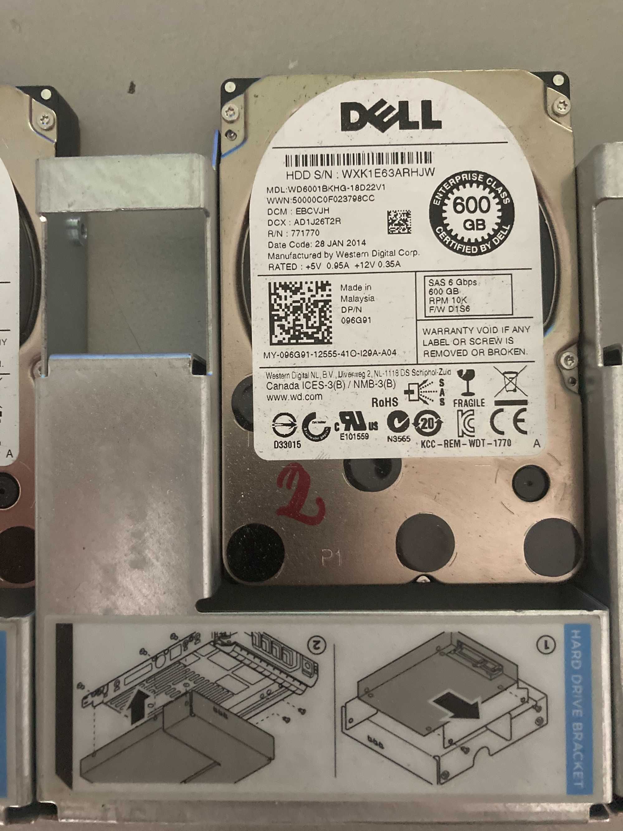 Dyski twarde DELL SAS 600GB - 3 sztuki