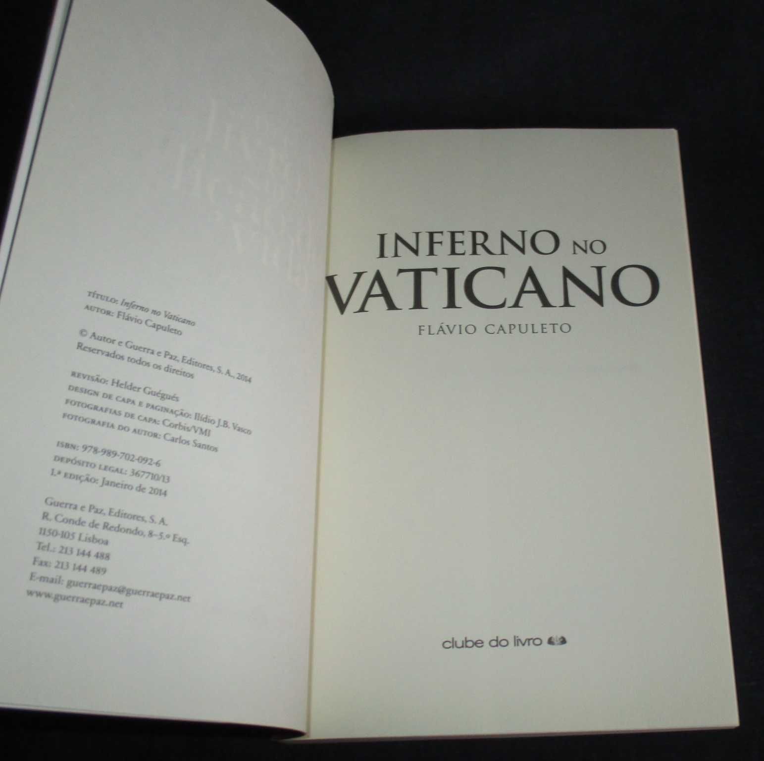 Livro Inferno no Vaticano Flávio Capuleto