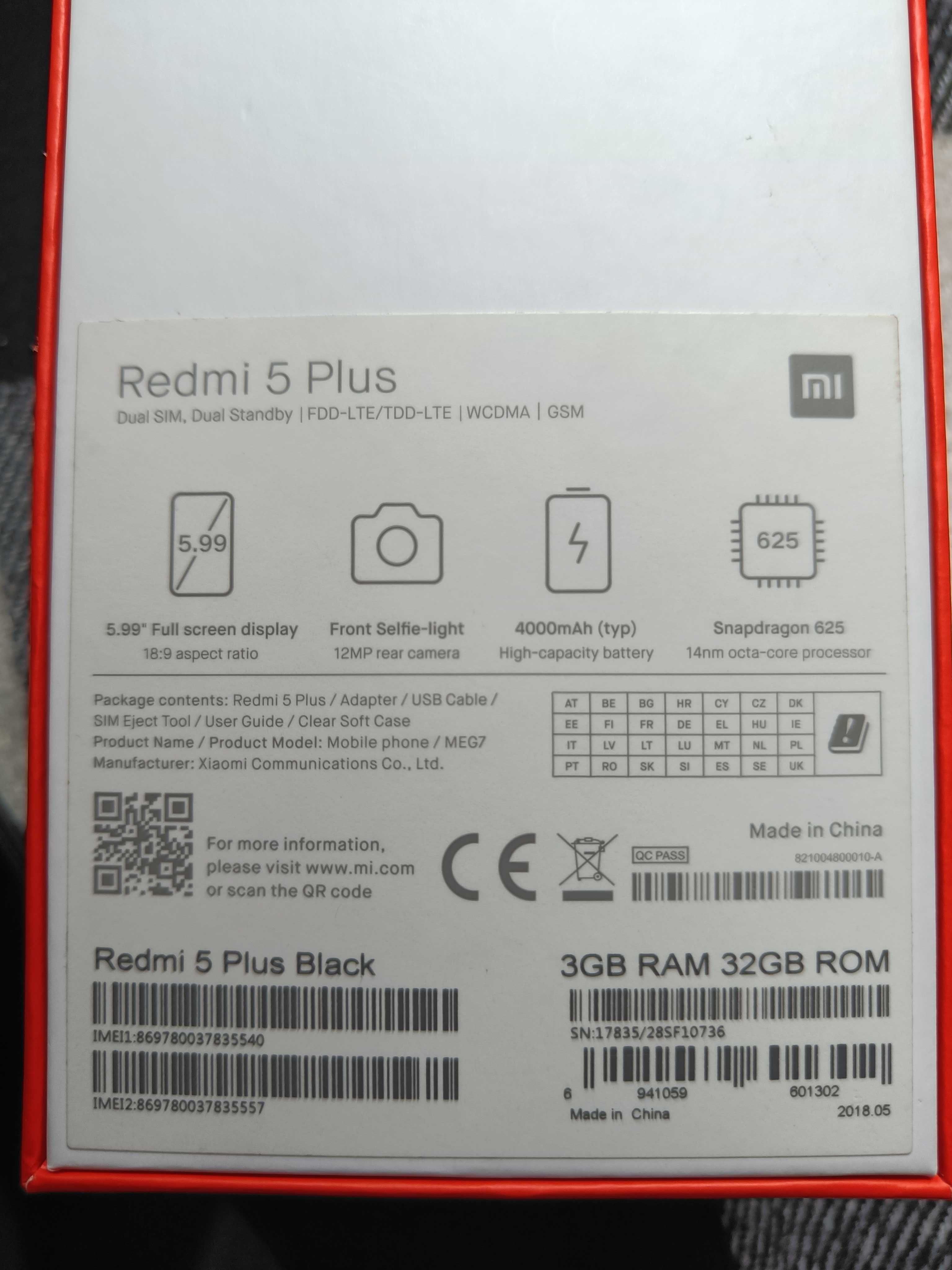 Xiaomi redmi 5plus 3/32