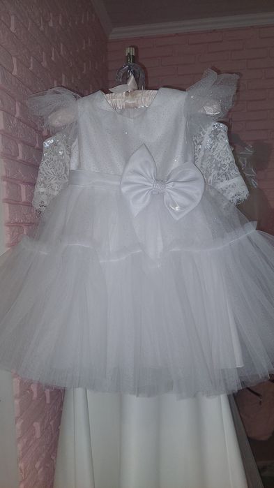 Нарядні новорічні дитячі святкові сукні, детские платья снежинка