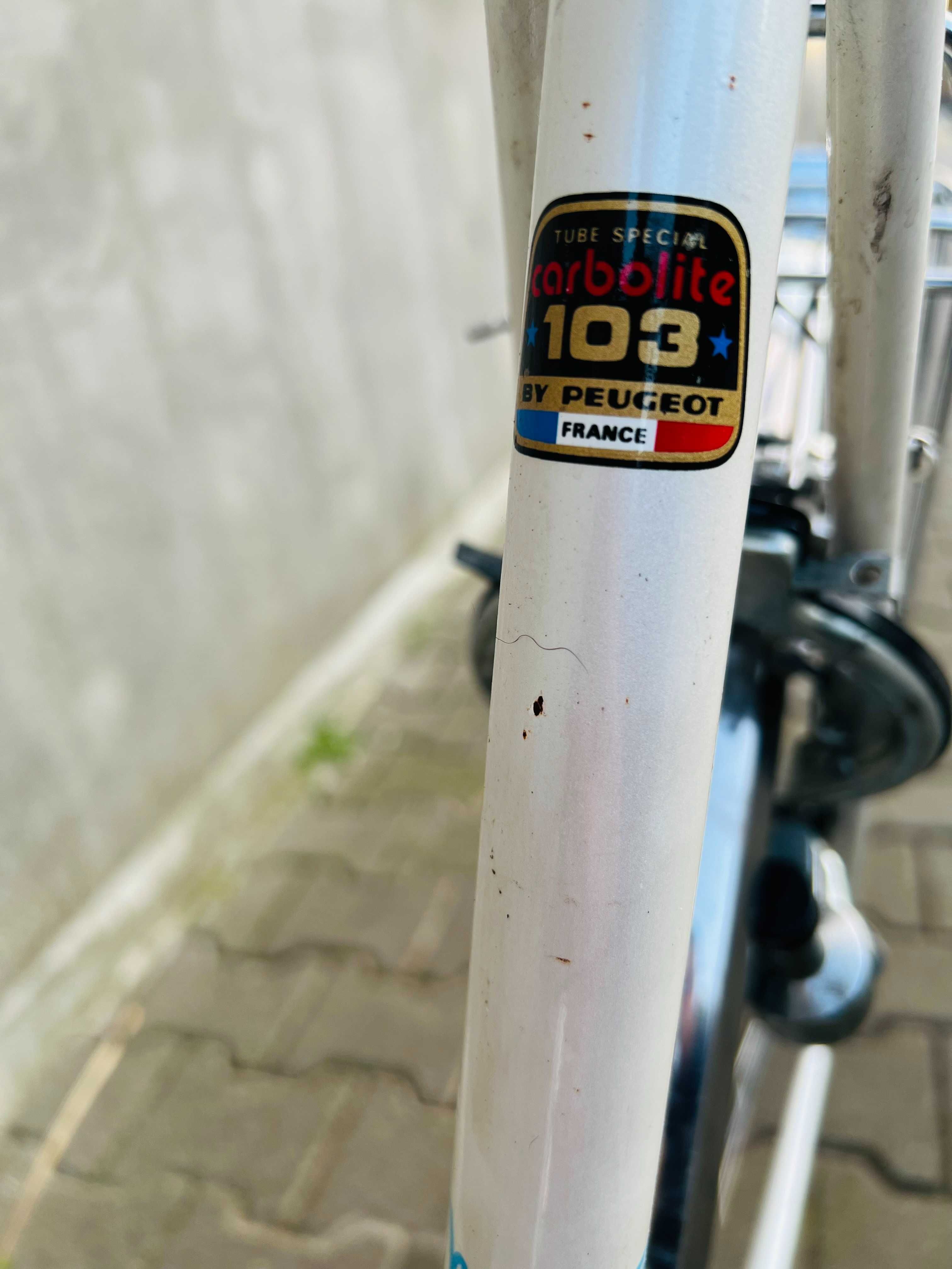 Rower Męski PEUGEOT Carbolite 28" 5 biegów Biały Turystyk Klasyk 1985r