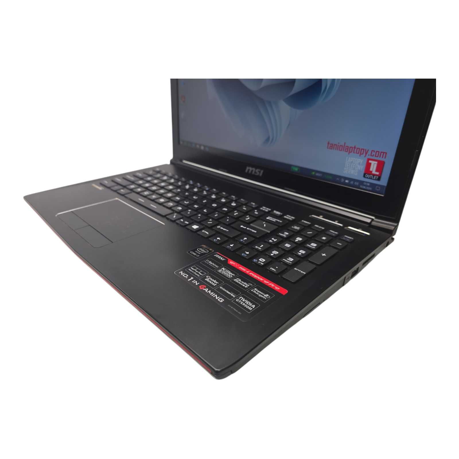 Gamingowy MSI GP62 Leopard i7 16GB RAM,GTX950M, 256GB m2 + 1TB HDD