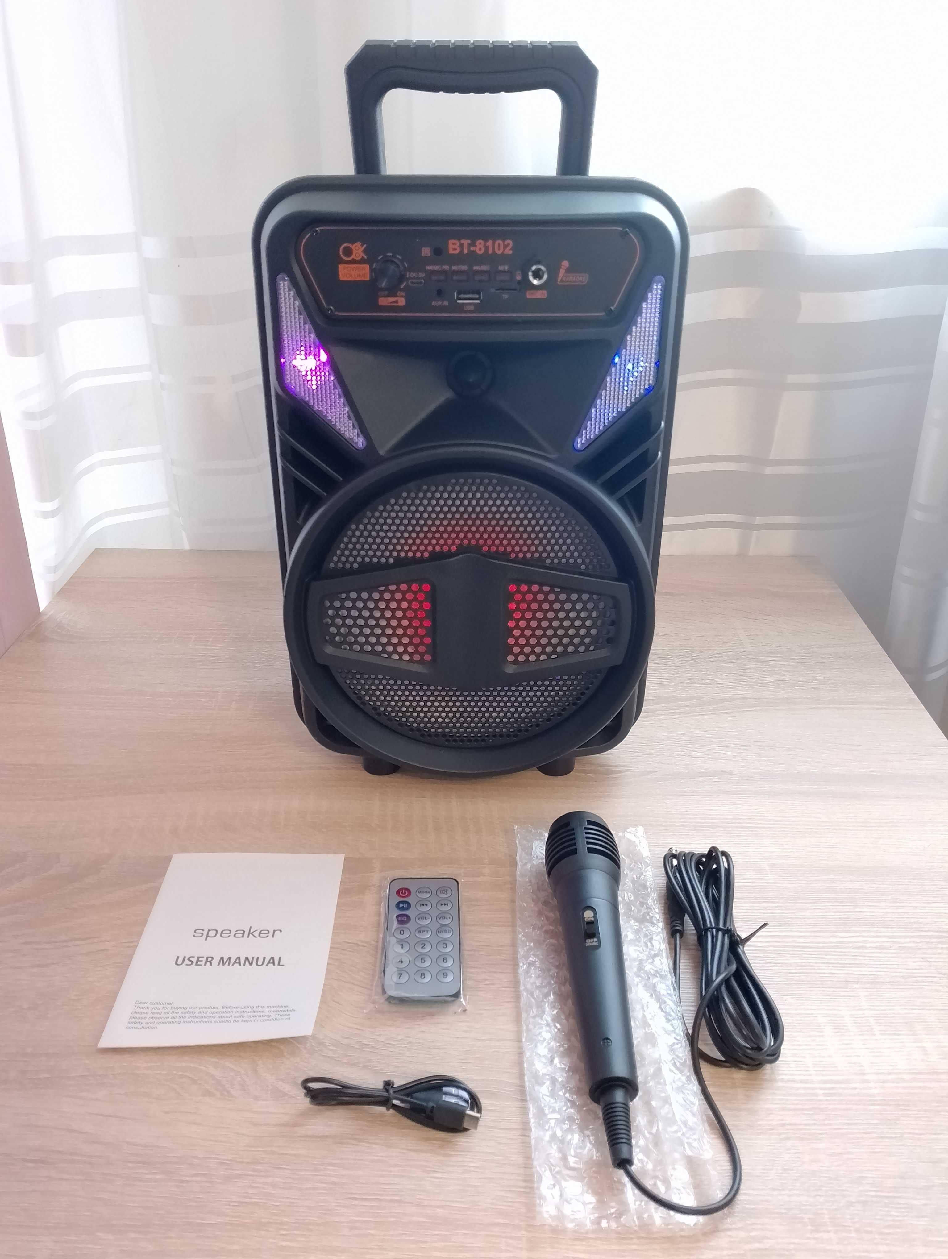 Głośnik bluetooth+ karaoke + pilot