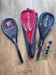 Rakiety do squasha Wilson, Dunlop, Olivier carbon węglowe + piłeczki