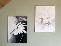 Dwa obrazy kwiaty