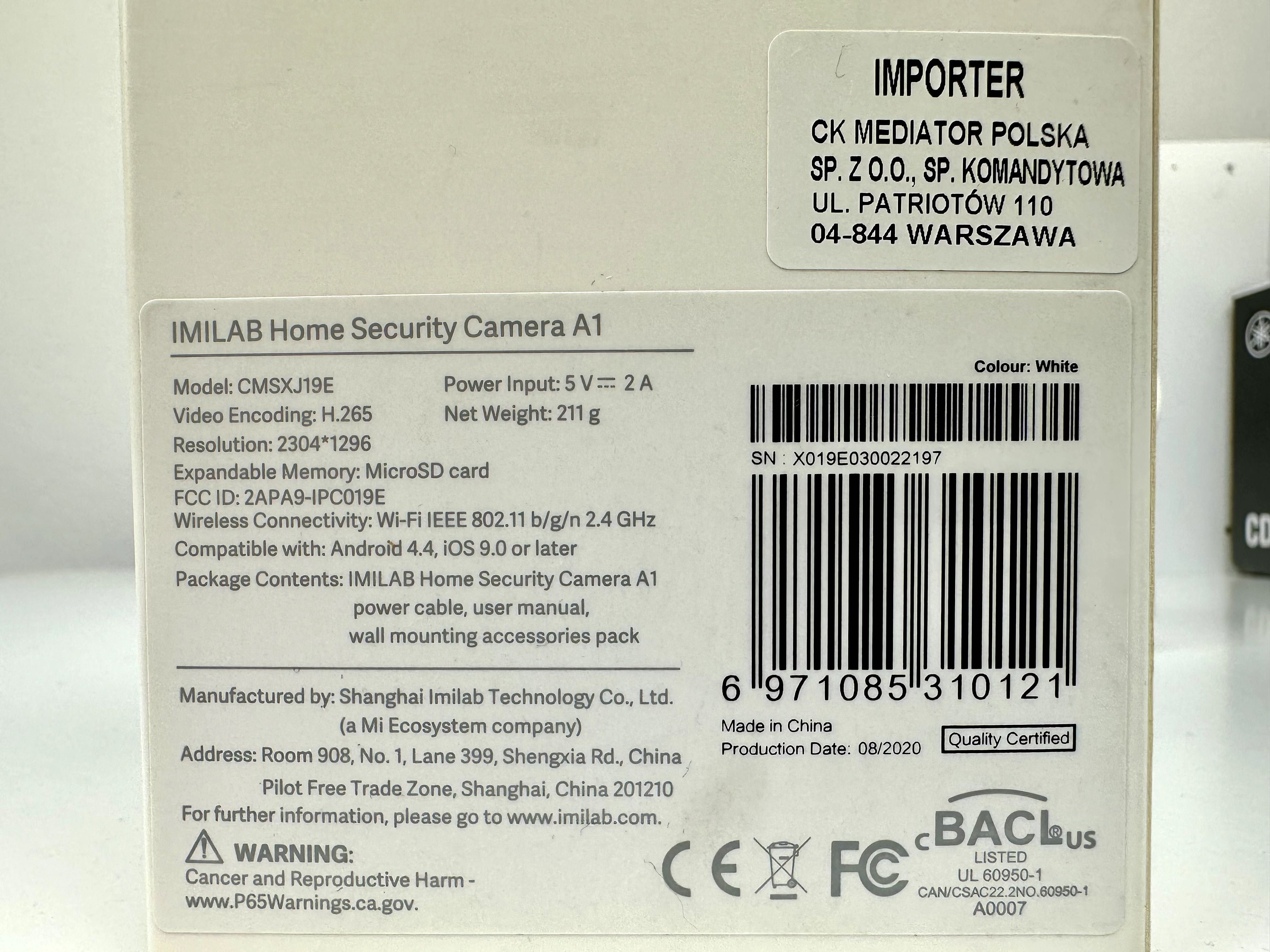 IMILAB Camera A1 (Xiaomi Mi, Aqara E1)