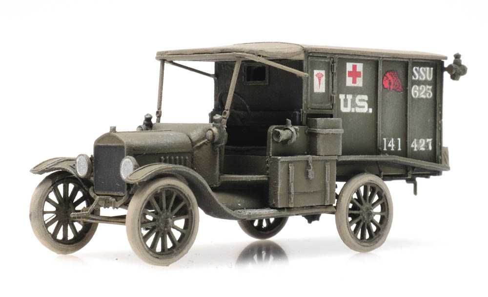 model diecast Artitec H0 1:87 sanitarka wojskowa T-Ford I WŚ