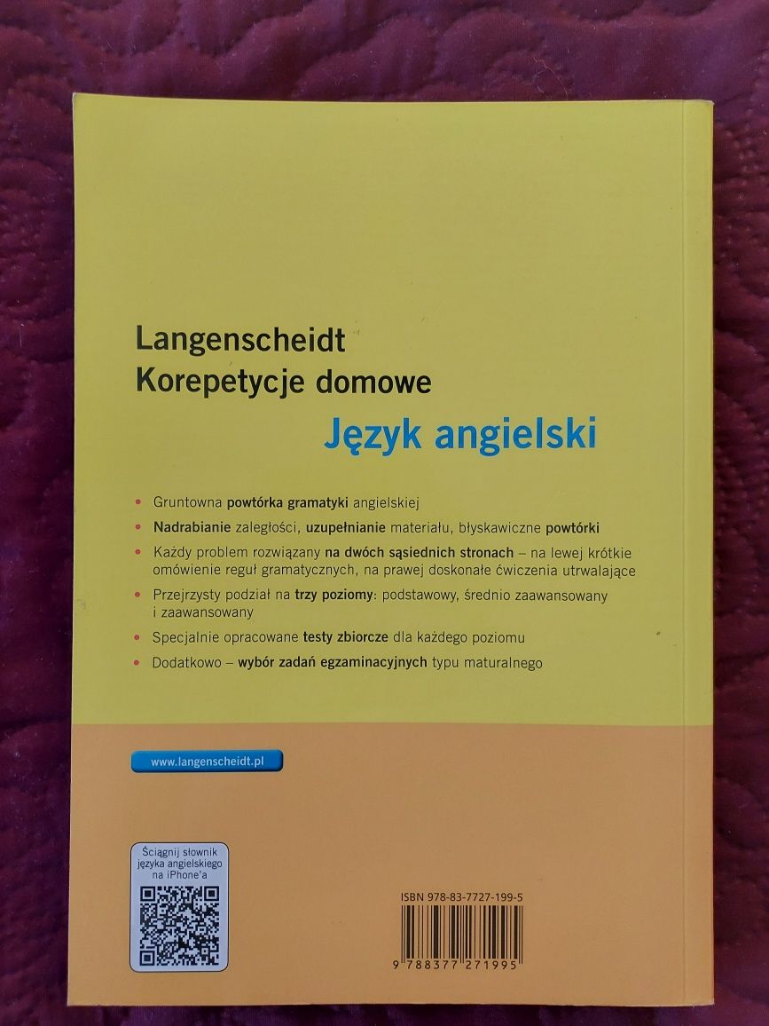 Podręcznik "Korepetycje domowe Język angielski " Langenscheidt