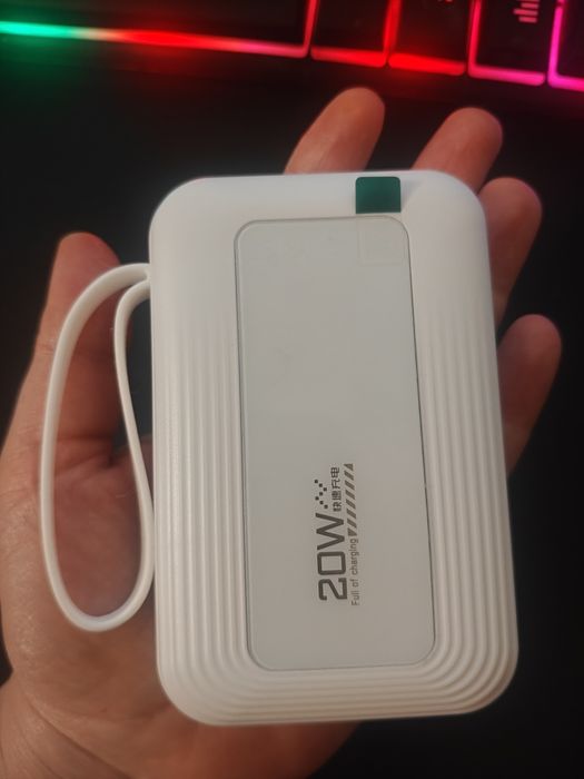 Powerbank Повербанк міні 20000 mAh з вбудованими кабелями