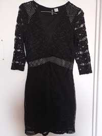 czarna koronkowa sukienka H M r. 36
