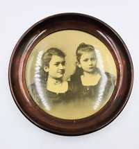 Fotografia celuloidowa medalion antyk retro stare zdjęcie przedwojenne