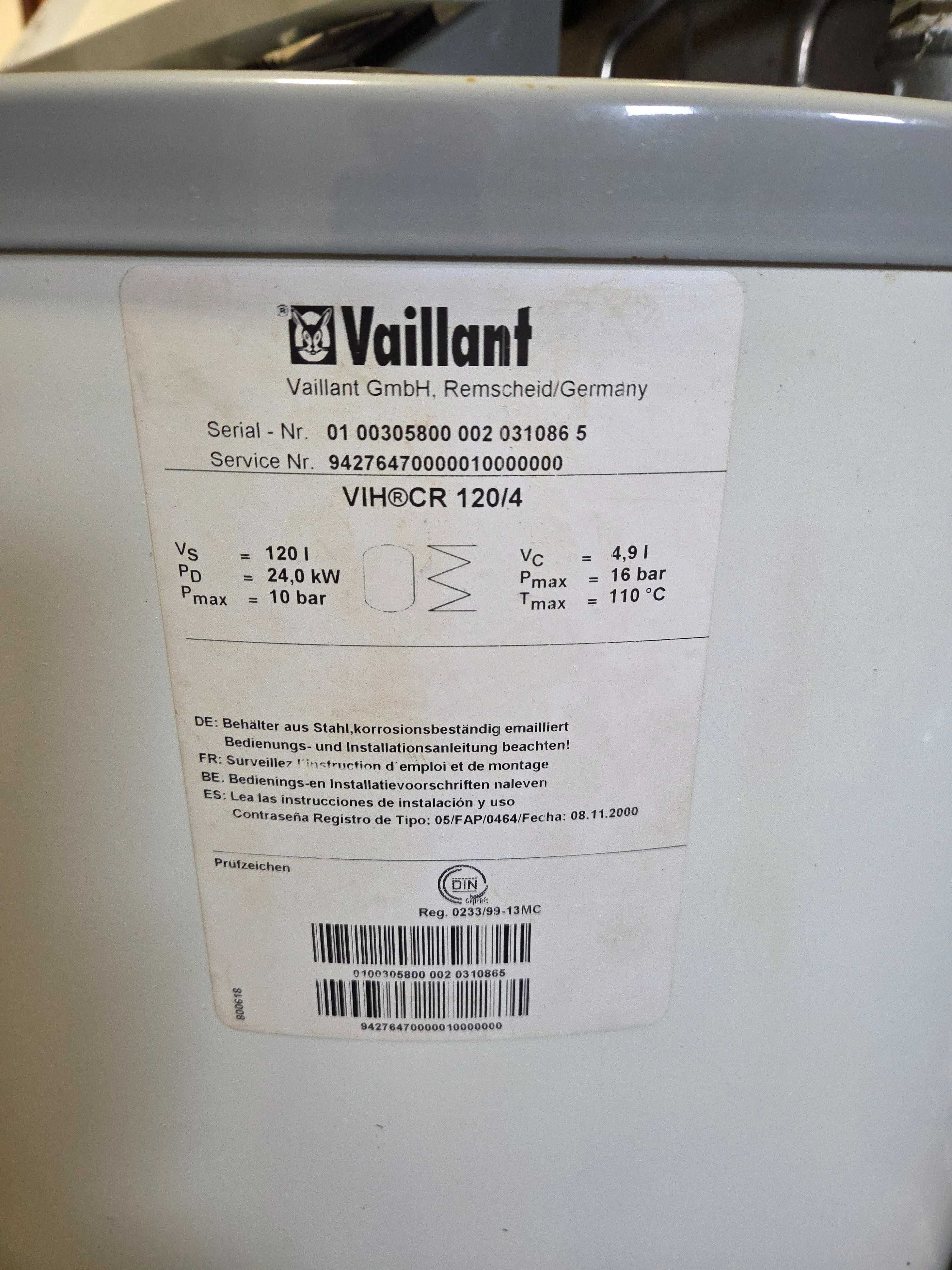 kocioł-piec gazowy Vaillant 20 kW + zasobnik 120 l    cw i co